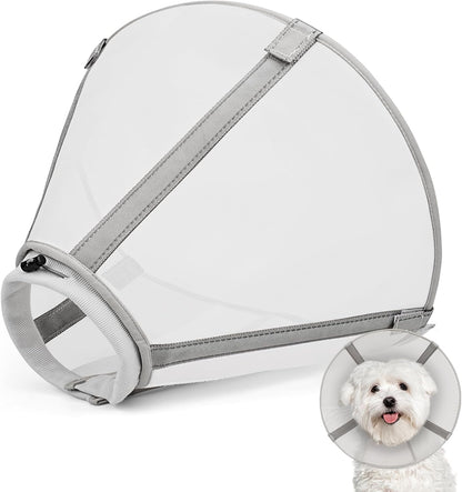 Dog Cone Collar to Stop Licking,Soft Mesh Recovery Collar After Surgery for Large Medium Small Dogs, Alternative to Elizabeth Cone of Shame (7,Grey)