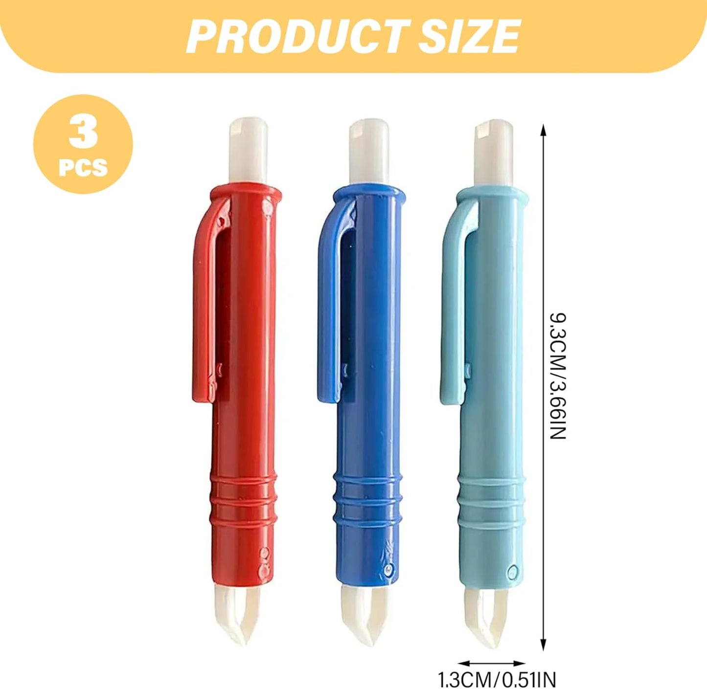 Tick Remover Tool Pen 3Pcs/Set Portable Lightweight PP Handheld Tick Tweezers Catching Pen for Dogs and Cats