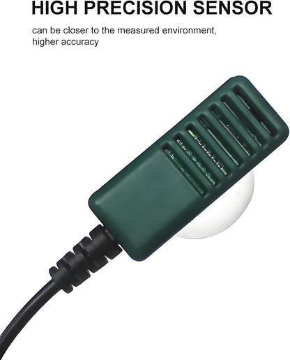 Reptile Ventilation Fan with Humidity Sensor and High-Temp Alarm, Digital Display Fan Dehumidifier for Reptile Terrariums, Suitable for Humid Environments, Rainforests and Vivariums - Green