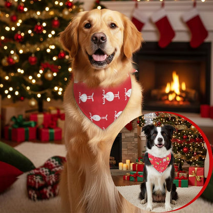 4 Pack Christmas Dog Bandana, Dog Christmas Scarf, Triangle Santa Claus Scarf Adjustable Bib for Medium Large Dogs Outfit (L)