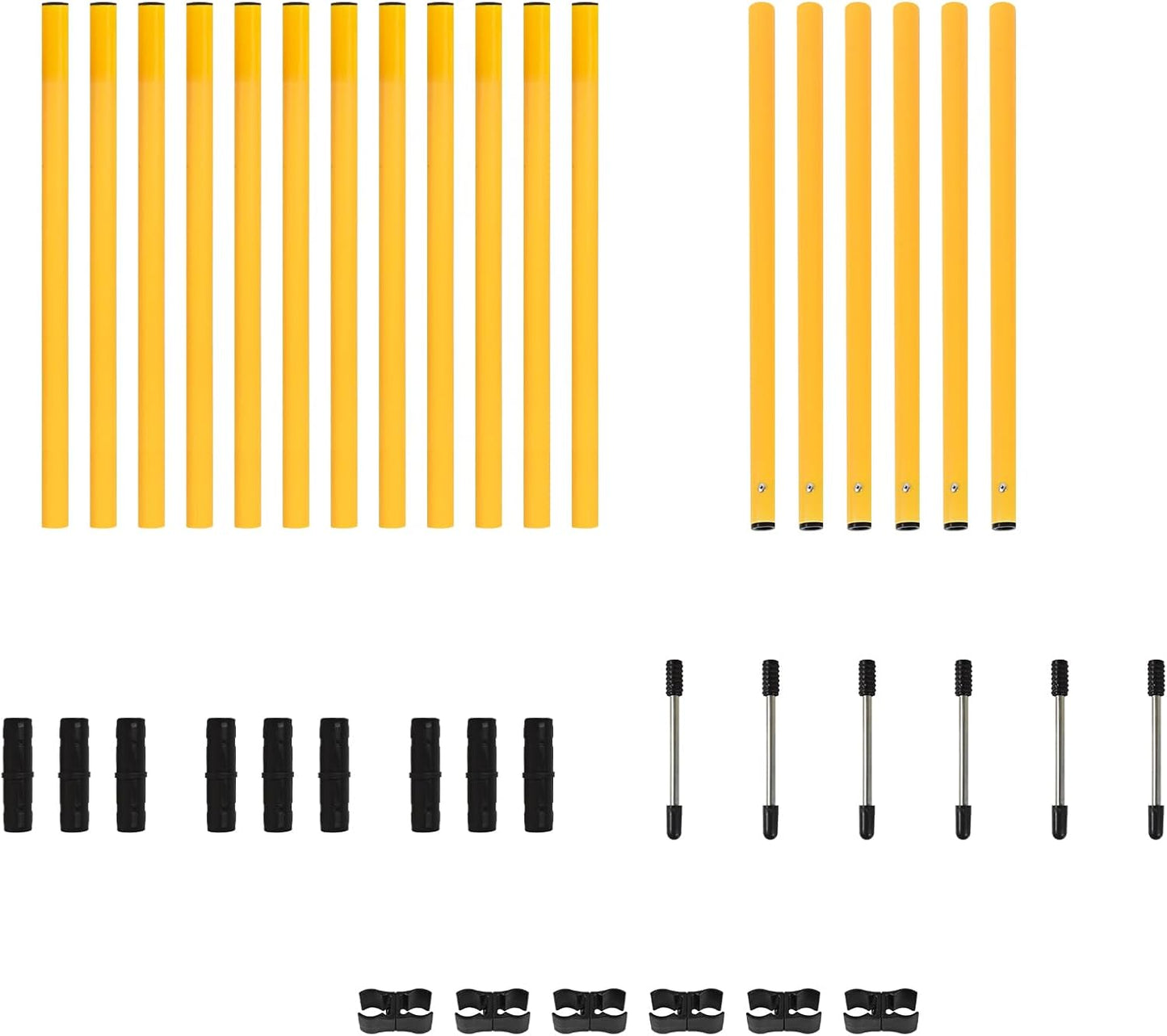 TNZMART 2.6 FT Dog Agility Obstacle Course Backyard Set Wave Poles and Adjustble Hurdles Training Exercise Equipment for Dogs (Pack of 3 Yellow)