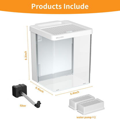 Smart Betta Fish Tank 1.5 Gallon Aquarium kit self Cleaning, Filter LED Light, Water Pump