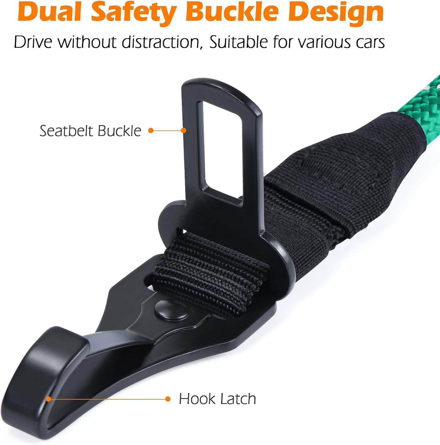 PetBonus Safety Wrist Strap for Retractable Dog Leash and Dog Seat Belt for Car