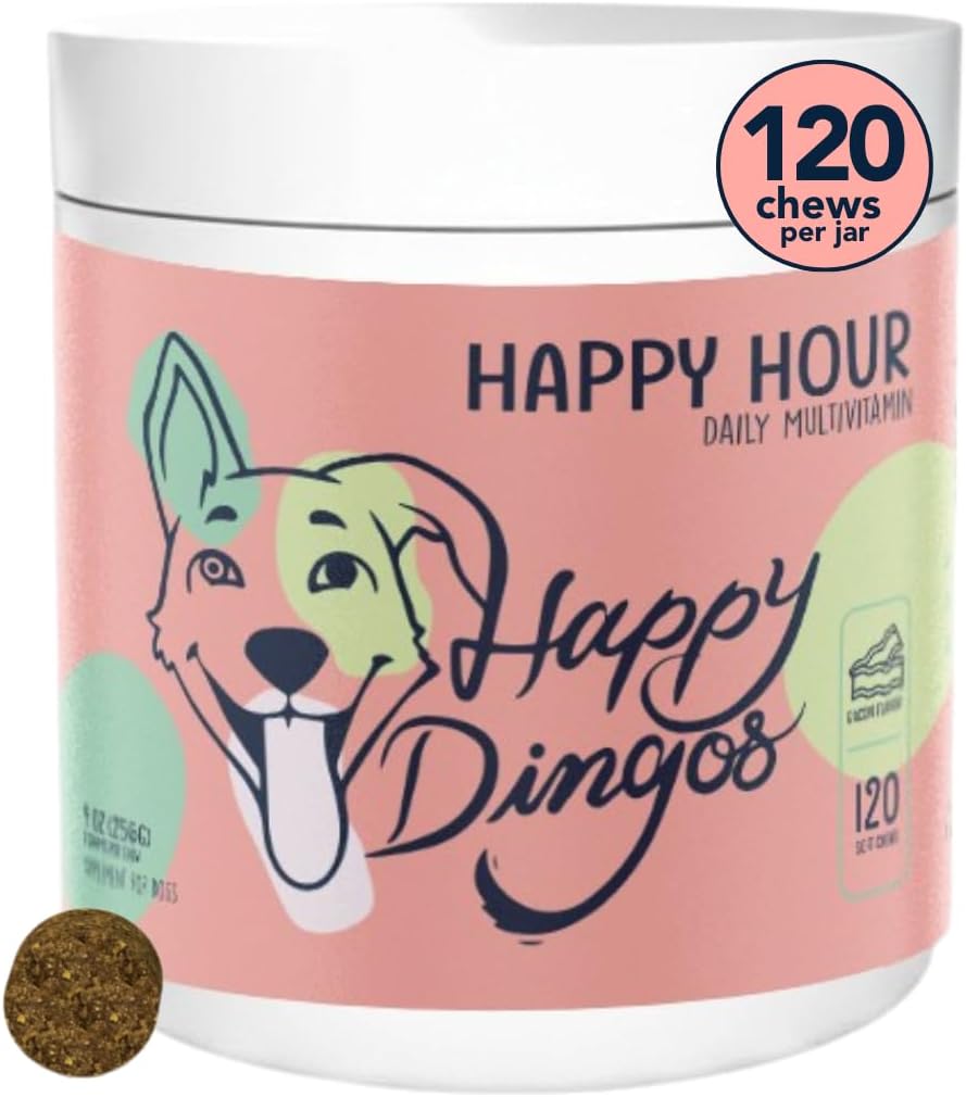 Dog Multivitamin Supplement - Glucosamine, MSM, Chondroitin for Joint Support, Gut Support with Probiotics, Skin and Coat with Omegas-3s - Bacon (120ct)