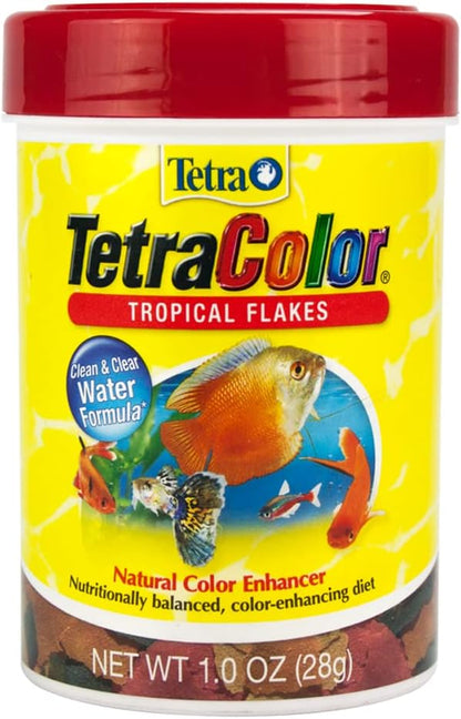 Tetra 77160 TetraColor Tropical Flakes, 1-Ounce, 185 ml