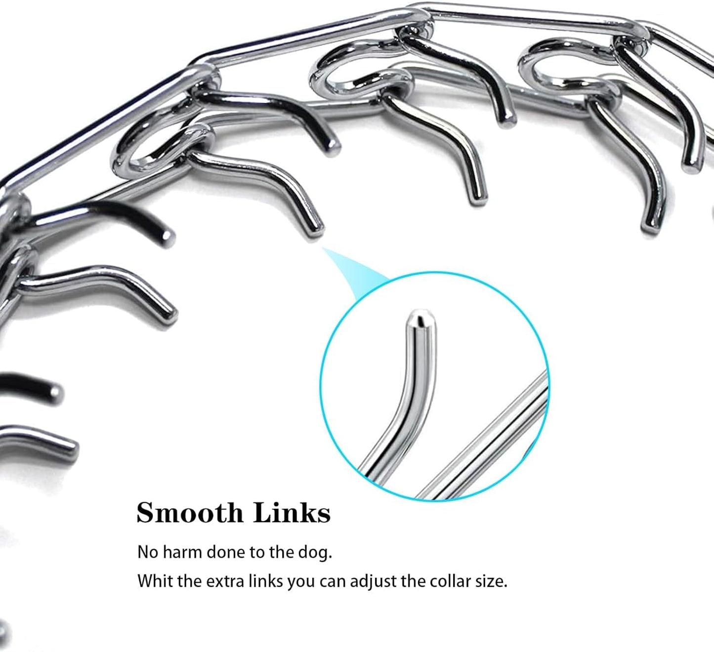 Prong Pinch Collar for Dogs with Quick Release Buckle, Adjustable Training Collar for Small Medium Large Dogs, Helps Prevent Dog from Pulling(2.3mm, Neck Size 13"-15"), Silver