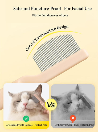 Stainless Steel Dog Eye Comb and Comma-Shaped Small Dog Brush and Cleaning Comb