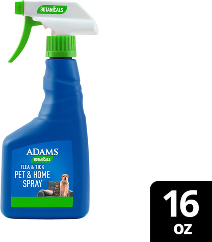 ADAMS Botanicals Flea & Tick Pet & Home Spray, for Dogs, Cats and Home, 16 oz
