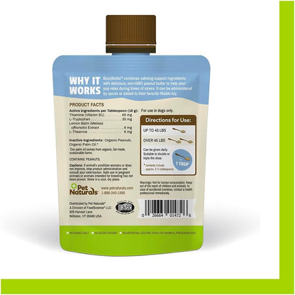 Pet Naturals BusyButter Easy Squeeze Calming Peanut Butter for Dogs, 6 Pouches - Great for Treats, Lick Mats, Training, Calming, and Occupier Toys