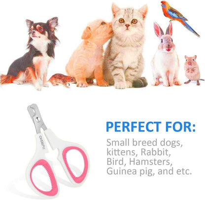 OneCut Pet Nail Clippers, Update Version Cat & Kitten Claw Nail Clippers for Trimming, Professional Pet Nail Clippers Best for a Cat, Puppy,Rabbit, Kitten & Small Dog,Sharp & Safe (Pink)