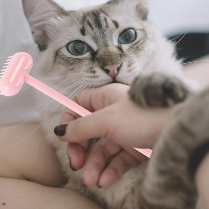 Cat Grooming Brush Pet Massage Brush for Cats and Dogs Hair Removal Soft Compact Rose Grooming Tool for Indoor Use