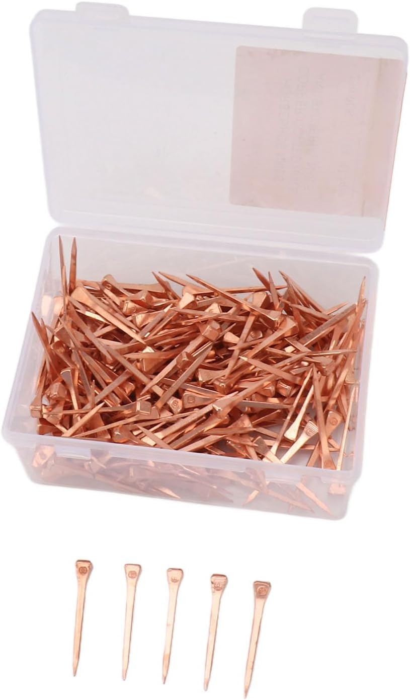 Horseshoe Nails, 250Pcs Copper Plated Rustproof Horse Training Equestrian Sports Riding Equipment Pet Supplies for Securing Firmly (47.5mm E4)