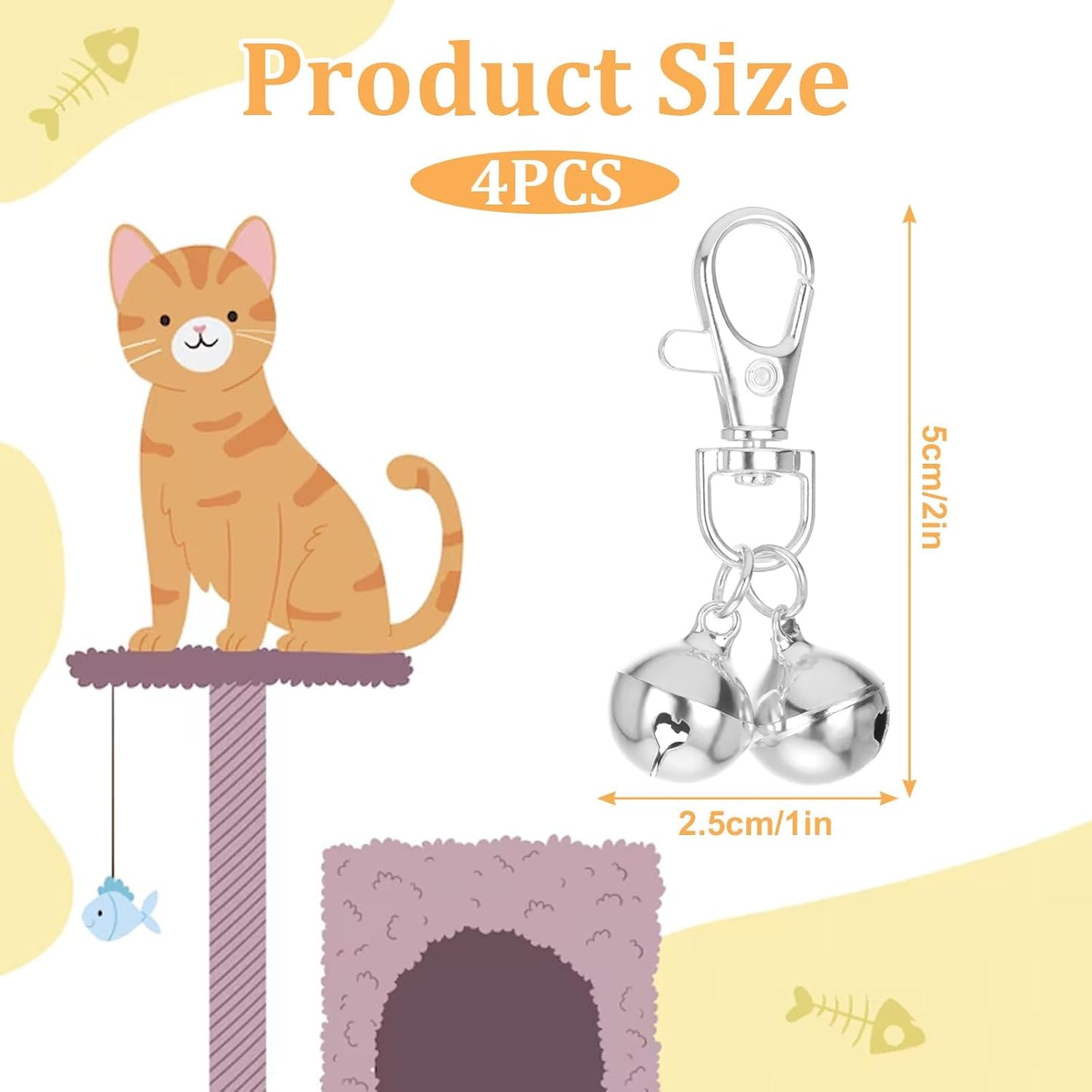 4 Pcs Mini Dog Collar Bells, Cat Bell, Silver Pet Pendant Accessories for Training, Loud Charms for Dogs and Cats