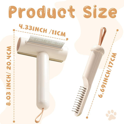3-in-1 Cat Brush, Pet Hair Removal,Dog Grooming Comb for Shedding,Slicker Brush for Indoor Rabbit Ferret Guinea Pig