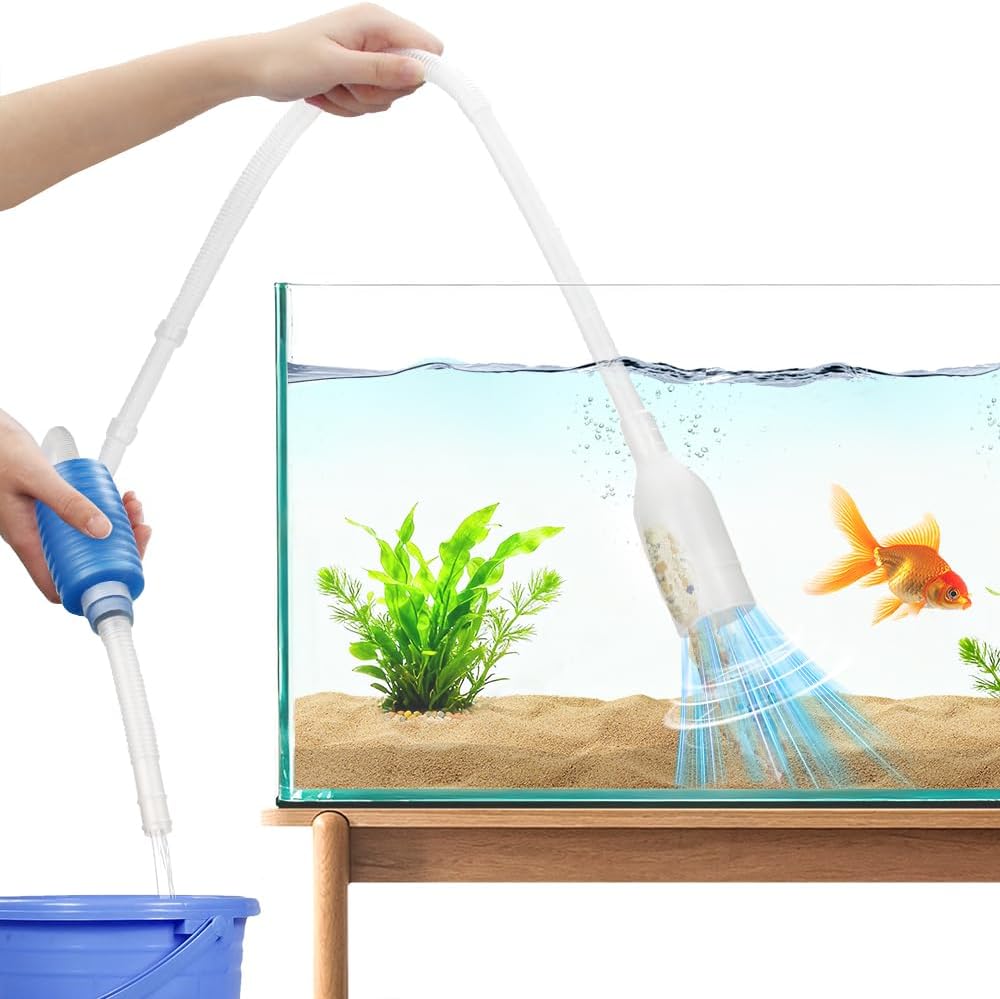 Aquarium Gravel Cleaner Fish Tank Hand Siphon Vacuum Water Changer Cleaning Tools for Fish Tank