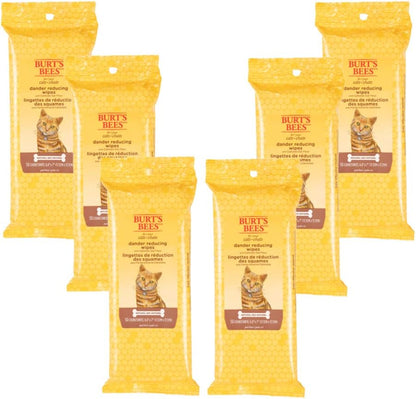 Burt's Bees for Pets For Cats Natural Dander Reducing Wipes | Kitten and Cat Wipes For Grooming, | 50 Count Cat Wipes for Dander Control - 6 Pack (300 Wipes Total)