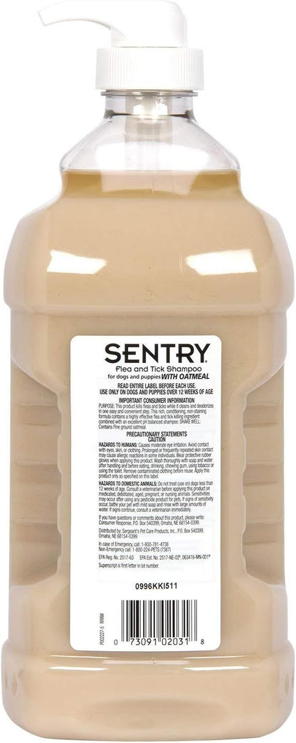 SENTRY Oatmeal Flea and Tick Shampoo for Dogs, Rid Your Dog of Fleas, Ticks, and Other Pests, Hawaii Ginger Scent, 63.5 oz