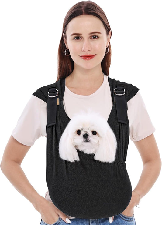 Supet Dog Carrier Sling for Small Dogs, Front Facing Cat Sling Carrier Chest, Hands Free Pet Sling Carrier, Adjustable Dog Front Carrier, Reducing Back Pain