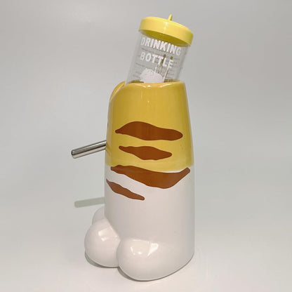 Hamster Water Bottle with Stand, Small Animal Standing Water Dispenser, Ceramic Base, Leak Proof, Auto Dispenser for Hamster Guinea Pig Squirrel Rabbit Hedgehog