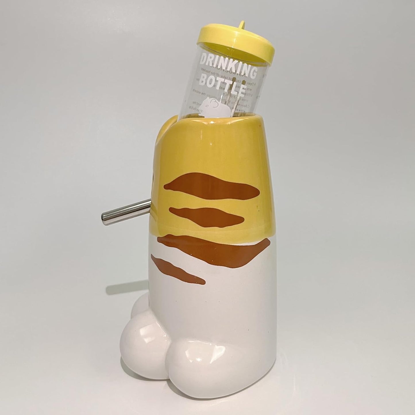 Hamster Water Bottle with Stand, Small Animal Standing Water Dispenser, Ceramic Base, Leak Proof, Auto Dispenser for Hamster Guinea Pig Squirrel Rabbit Hedgehog