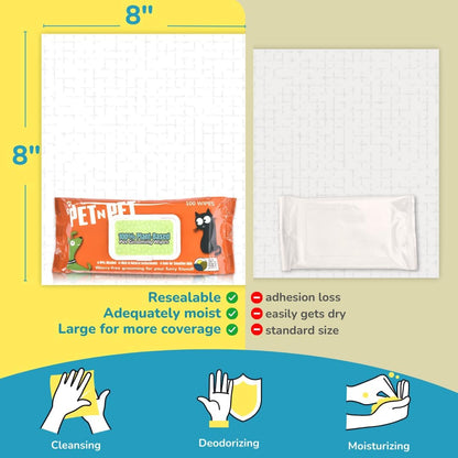 Pet N Pet 1080 Counts Green, Lavender Scented Poop Bags for Dogs, 38% Plant Based & 62% PE + 100% Plant Based Dog Wipes for Paws and Butt, 400 Counts Dog Pet Wipes, 8" x 8" Hypoallergenic Wipes