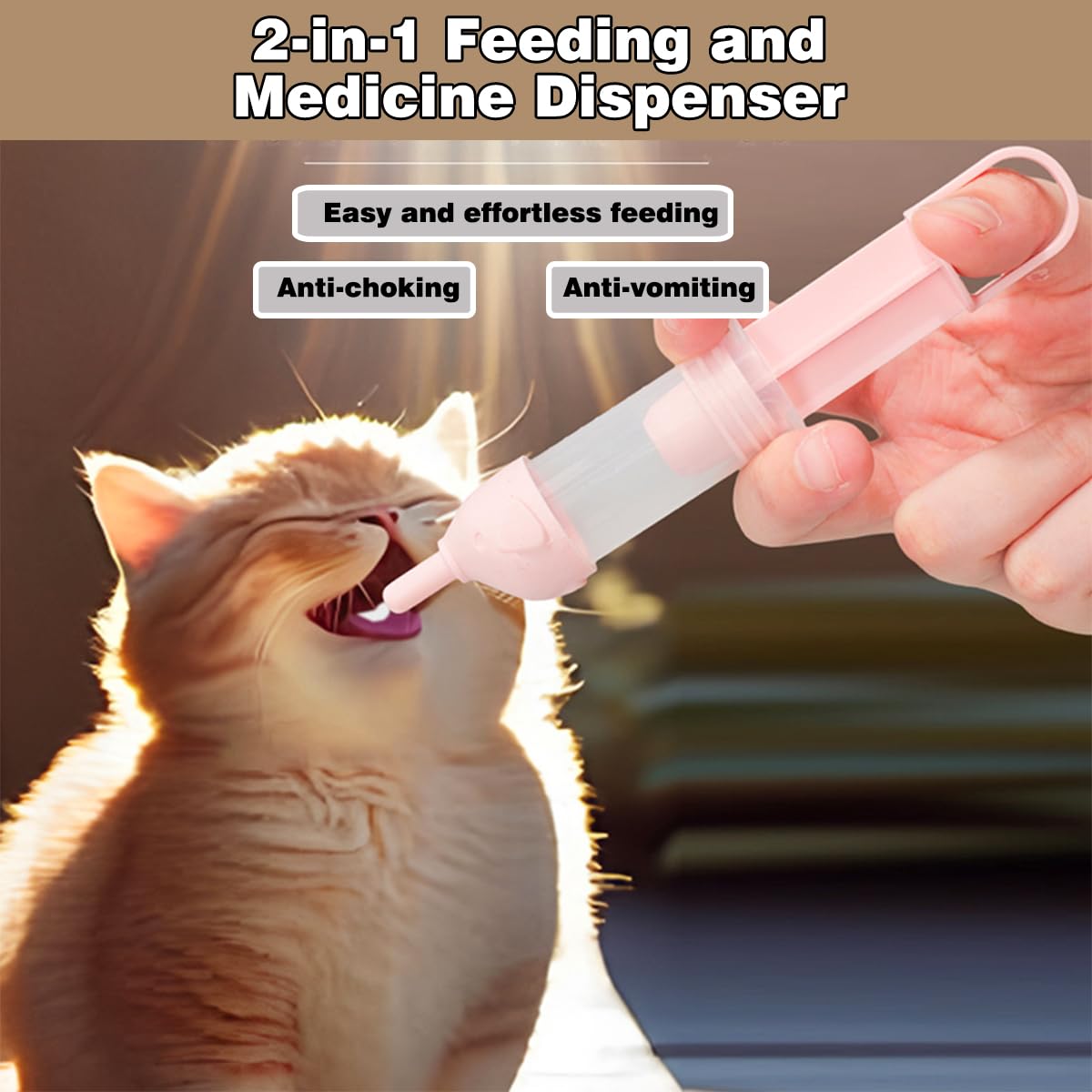 LogFaadCoi Kitten Bottle Feeding Kit for Nursing, Milk Bottles for Feeding Newborn Puppies,Anti-chocking Design,with 2 Syringes and 10pcs Replaceable Nipples (Purple)