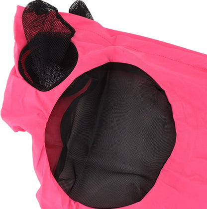Estink Horse Fly Mask with Ears Horse Face Mask with Ears Horse Mesh Fly Mask Protection 60% Proof Breathable Stretchable for All Horses Arab Cob (Rose Red)