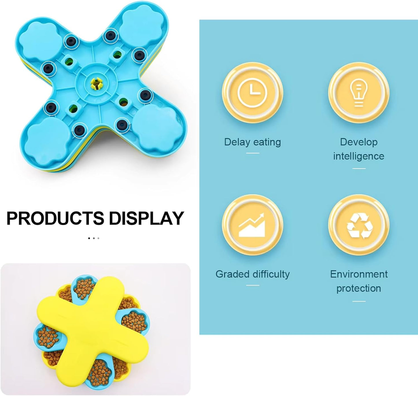 Dog Puzzle Toys for Smart Dogs Feeder, Dog Games Puzzle Toys. Meal Distribution and Entertainment, an Interesting Slow Feeder Suitable for Small and Med