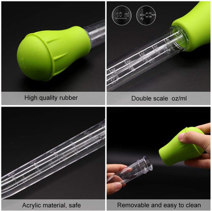 SLSON Aquarium Coral Feeder Waste Cleaner for Fish Tank Maintenance Long Pipette Suction Dropper Tool Acrylic Water Transfer Waste Remover Fish Feeder (20.4 inches)