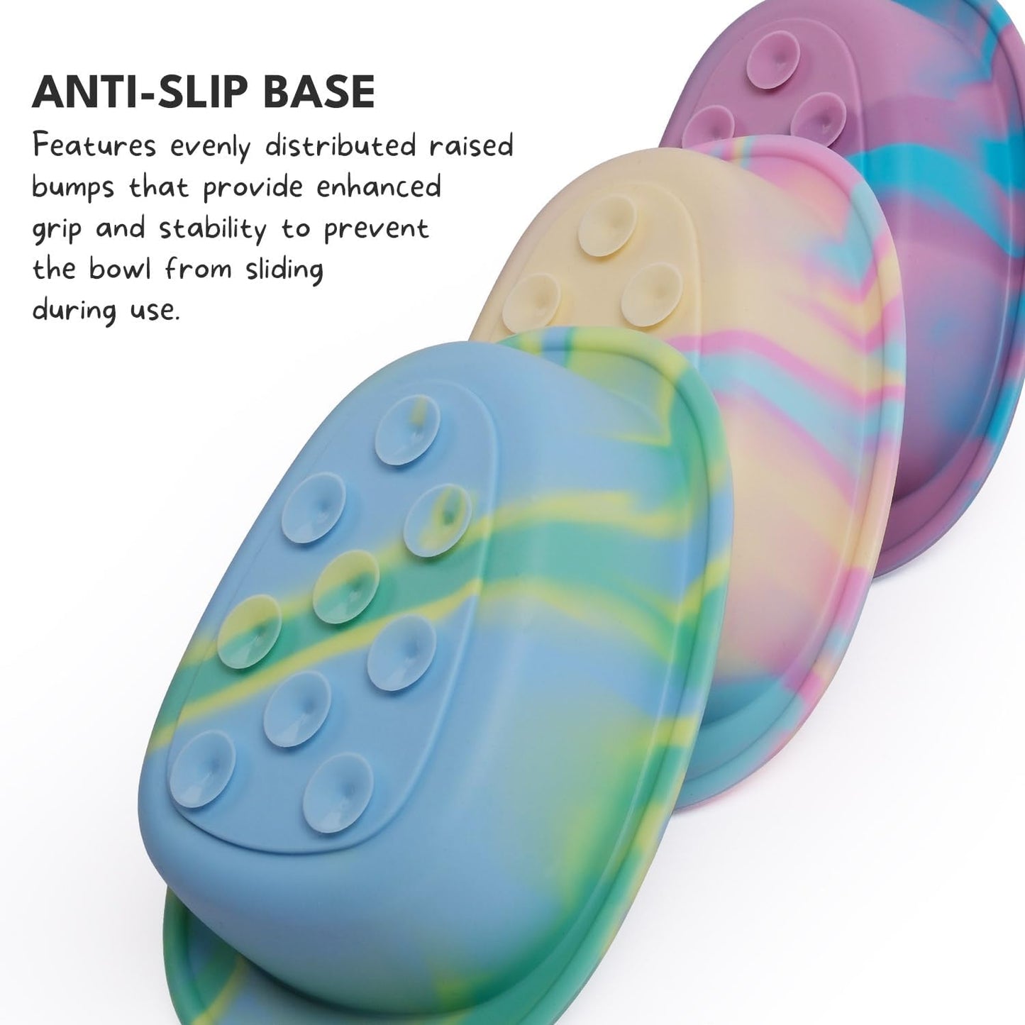 CHEWFFON Interactive Dog&Cat Lick Mat Bowls, BPA-Free Silicone Dog Slow Feeder Bowl with Suction Cups, Non Slip Food Bowl for Dogs and Cats, Reduces Boredom and Anxiety, Dishwasher Safe, Rainbow Small