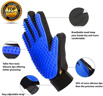 Angeles 8 Upgrade Version Pet Hair Removal Grooming Glove - Dog & Cat Brush Glove for Shedding - Pet Hair Remover Mitt - Dog & Cat with Long & Short Hair (Right Hand only)