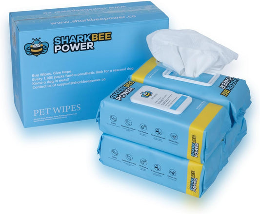 Pet Grooming Wipes for Dogs and Cats - Odor Control, Cleans Paws, Face, and Body, Safe for Sensitive Skin (400 Wipes (4 Packs))