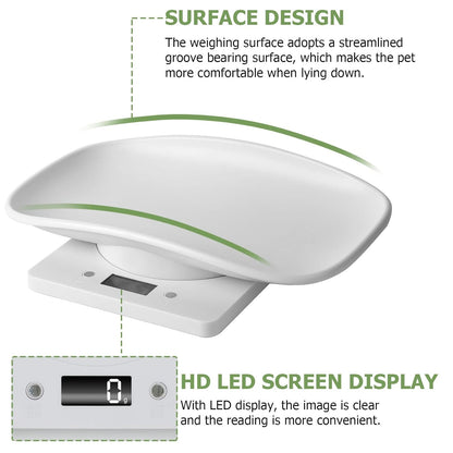 Digital Small Animals Scales for Weighing with Tape Measure, Puppy Whelping Scale Weigh Your Kitten, Rabbit with High Precision, Multifunction Electronic Baby Scales for Small Dogs Cats Crawl Pet