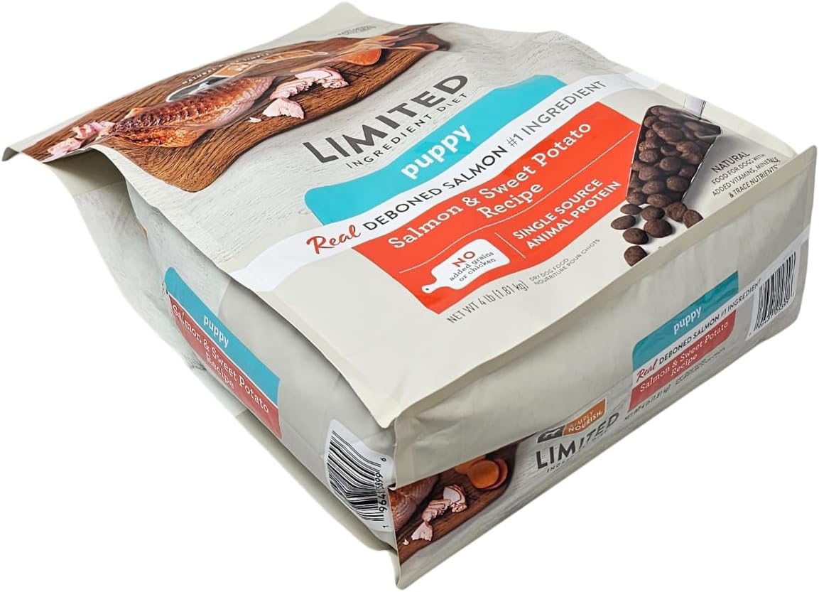 SIMPLY NOURISH Puppy Salmon and Sweet Potato Dry Dog Food, 4 Pound Bag