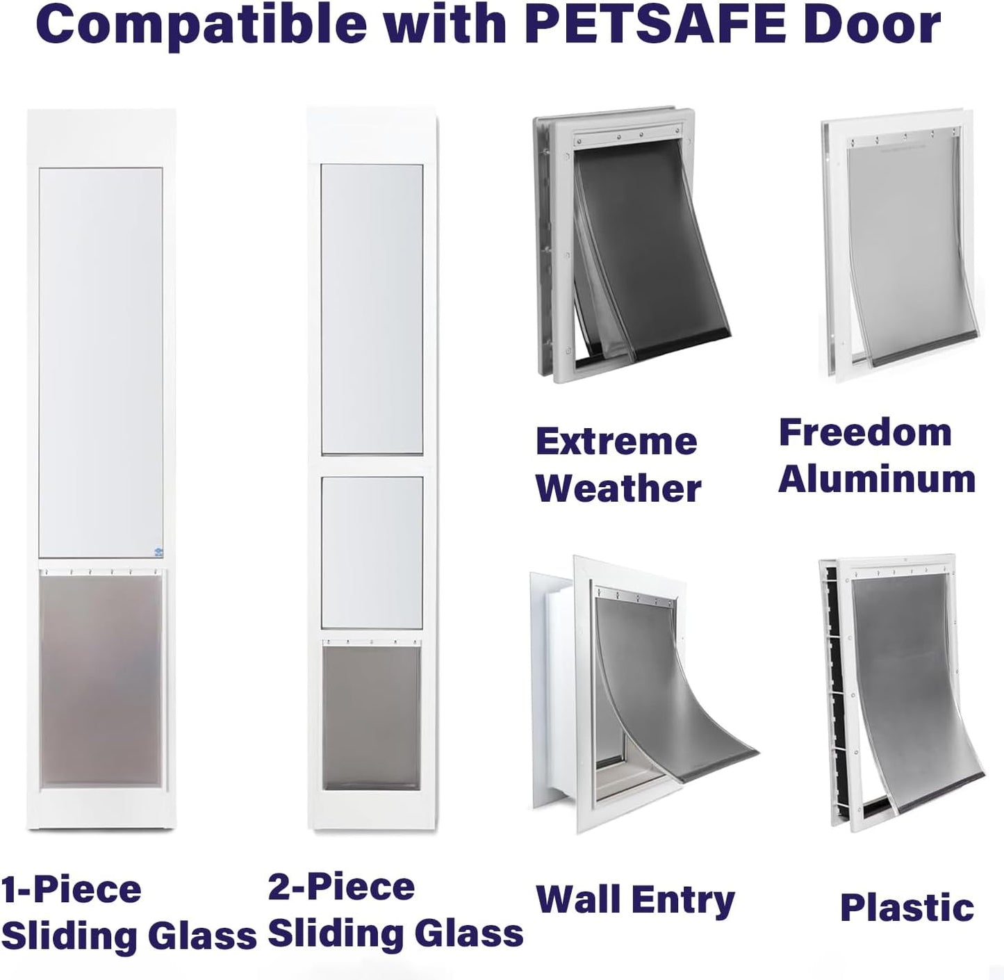 2PCS PAC11-11039 Dog Door Replacement Flaps for Dog, Doggy Replacement Flap Doors Compatible with Large Pet-Safes Freedom Doggie Doors, Large Size 10 1/8" X 16 7/8" (Frosted Transparent)