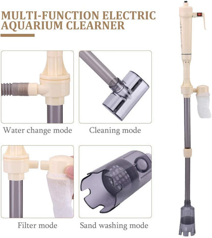 Aquarium Gravel Cleaner, Battery Powered Fish Washer Siphon Water Change Cleaning Tool for Aquarium Fish