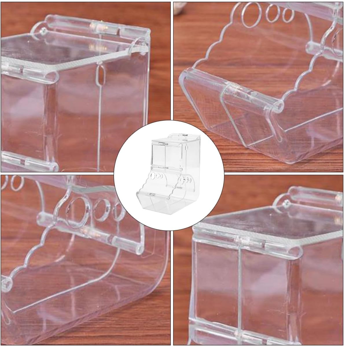 HANABASS Hamster Food Dispenser Automatic Plastic Food Holder Secure Cage Feeding Bowl Spill-Proof Small Animal Pet Feeder for Hamsters Squirrels Hedgehogs Guinea Pigs