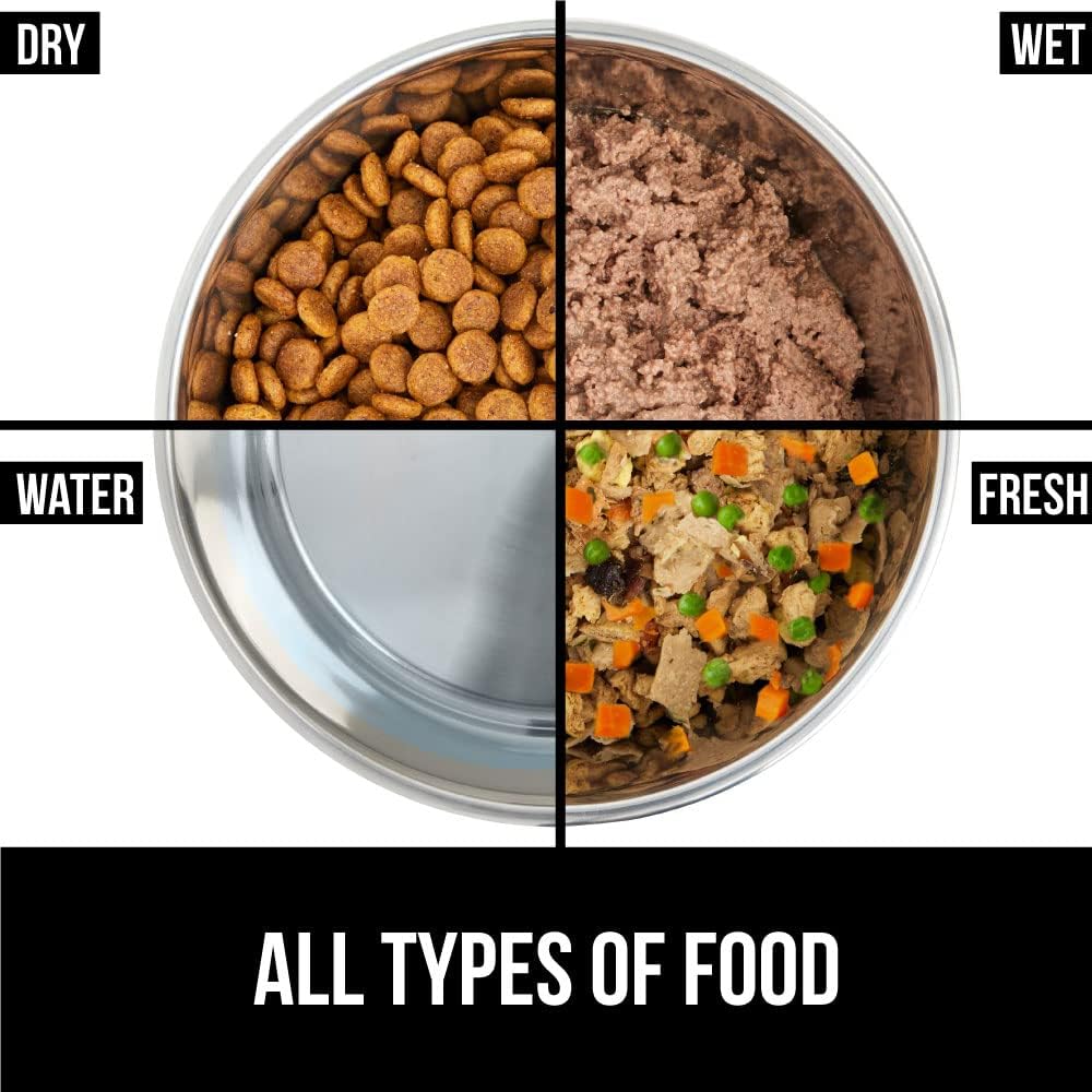 GORILLA GRIP Dog Bowls, Holds 2 Cups Each (16 fl oz), Heavy Duty Stainless Steel Food and Water Bowl for Feeding Dogs and Cats, Dishwasher Safe, Rust Resistant, BPA Free Rubber Base, Set of 2 Pink