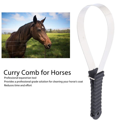 Horse Curry Comb Professional Stainless Steel Safety Horse Fur Scraper for Horse Hair Cleaning Durable Grooming Tool for Horses and Pets