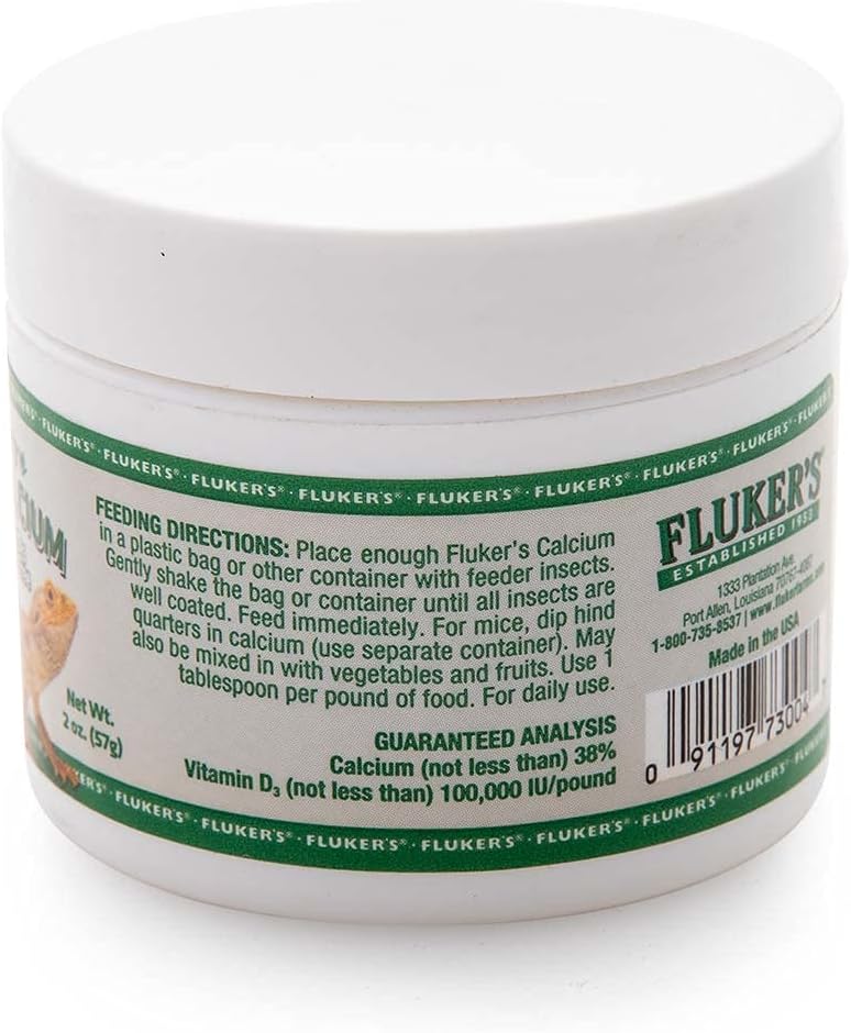 Fluker's Calcium Reptile Supplement with added Vitamin D3, 2 oz.
