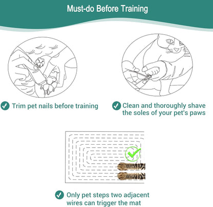 SEERWAY Scat Pet Shock Mat Indoor, Safe Shock Training Pads for Dogs and Cats, Electric Repellent Mat Keeps Pets Off Couch, Sofa, Counter Top, 3 Training Modes, 60"x12" Rectangular, Battery Operated