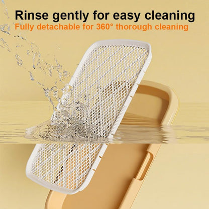 Dog Potty Tray Toilet Doggy Bathroom Dog Litter, Indoor Pee Pad Toilet Puppy Pee Pad Holder, Puppy Pee Mesh Tray, Dog Potty Pan for Small Medium Puppies (Yellow, 50X65cm)