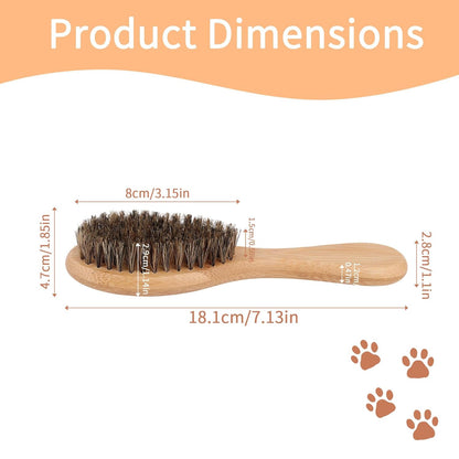Soft Bristle Dog Cat Brush for Shedding, Boar Bristle Pet Grooming Brush with Wood Handle Gentle Massage Tool for Short Long Haired Dogs Cats Kittens Grooming Supplies