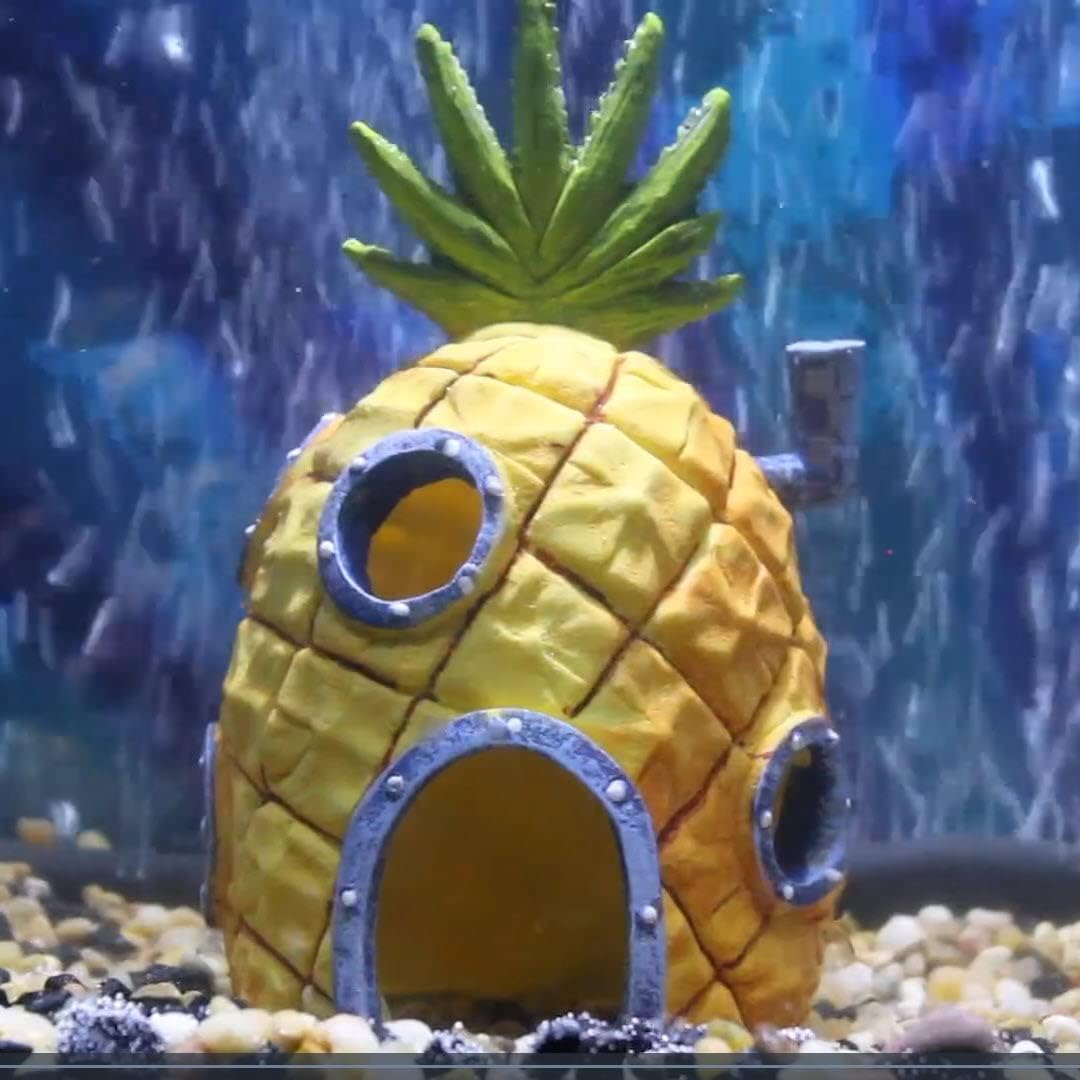 Penn-Plax (SBR10EO Spongebob Squarepants Officially Licensed Aquarium Ornament – Spongebob’s Pineapple House – Medium