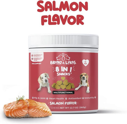 Turmeric & Multivitamin Chews for Dogs – 10-in-1 Supplement with Glucosamine, Curcumin, Omega Fish Oil & Antioxidants – Joint Pain Relief, Immune, Digestive, Skin & Coat Support (90 Chews)