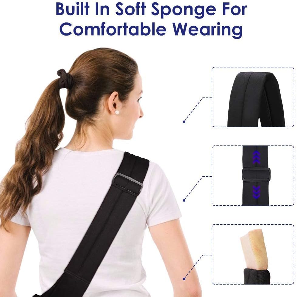 Lukovee Pet Sling, Hand Free Dog Sling Carrier Adjustable Padded Strap Tote Bag, Shoulder Bag with Safety Belt & Front Pocket for Small Dog Cat Puppy (BN,M)