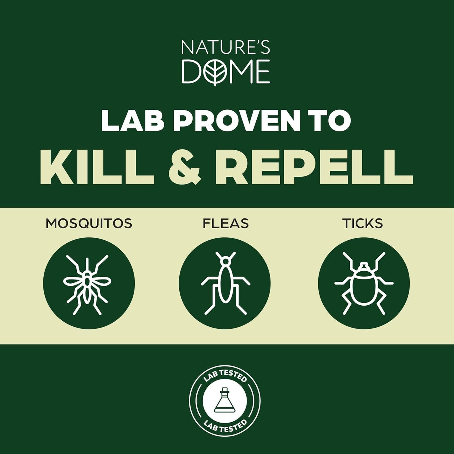 Nature’s Dome Flea & Tick Starter Kit – Makes 3 Bottles (16 oz Each) – Plant-Based, Eco-Friendly Formula – Kills & Repels Fleas, Ticks, Larvae & Eggs – Safe for Pets, Kids & Plants