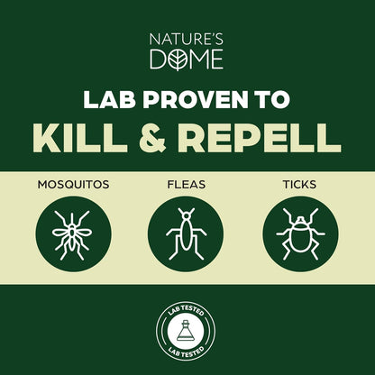 Nature’s Dome Flea & Tick Starter Kit – Makes 3 Bottles (16 oz Each) – Plant-Based, Eco-Friendly Formula – Kills & Repels Fleas, Ticks, Larvae & Eggs – Safe for Pets, Kids & Plants