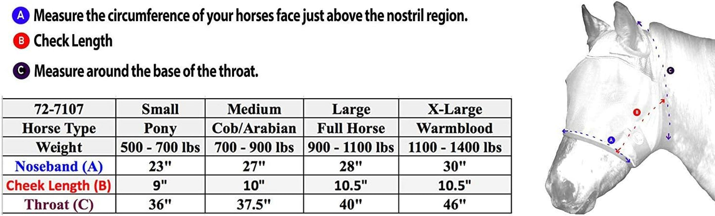 Derby Originals Reflective Mesh Fly Mask with 1 Year Warranty No Ears or Nose Cover,Summer Blue,Small (Pony),72-7107SB-S