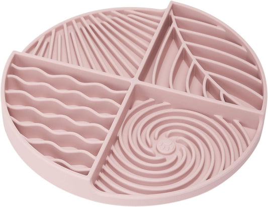 Slow Feeder Dog Bowls, Lick Mat for Dog, Silicone Dog Feeding Bowls with Suction Cups, Pink